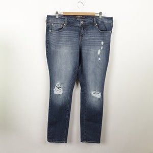 Women's Blue Distressed Jeans